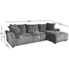 Home4You Kampinė sofa DIVI Dešininis Kampas, Pilka Veliūro Danga