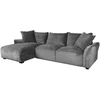 Home4You Kampinė sofa DIVI LC Pilka, Aksominė, Kairinis Kampas