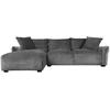 Home4You Kampinė sofa DIVI LC Pilka, Aksominė, Kairinis Kampas