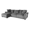 Home4You Kampinė sofa DIVI LC Pilka, Aksominė, Kairinis Kampas