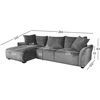 Home4You Kampinė sofa DIVI LC Pilka, Aksominė, Kairinis Kampas