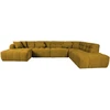 Home4You Kampinė U formos sofa FORTE RC, rusvai geltona