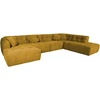 Home4You Kampinė sofa FORTE U-shape, Rudai Geltona, Dešininis Kampas