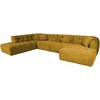 Home4You Kampinė sofa FORTE U-shape Rusvai Geltona, Kairinis Kampas