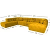 Home4You Kampinė sofa FORTE U-shape Rusvai Geltona, Kairinis Kampas