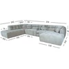 Home4You Kampinė sofa FORTE U formos, LC, smėlio spalvos