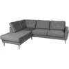 Home4You Kampinė sofa HEIVI LC pilka aksominė