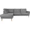Home4You Kampinė sofa HEIVI LC pilka aksominė