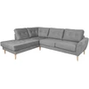 Home4You Kampinė sofa HEIVI LC pilka aksominė