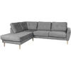 Home4You Kampinė sofa HEIVI LC pilka aksominė