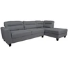 Home4You Kampinė sofa HELSINKI DK, tamsiai pilka