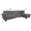 Home4You Kampinė sofa HELSINKI RC, tamsiai pilka