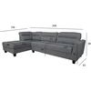 Home4You Kampinė sofa HELSINKI LC, tamsiai pilka