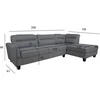 Home4You Kampinė sofa HELSINKI DK, tamsiai pilka
