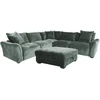 Home4You Kampinė sofa ir pufas DIVI mėtų žalia