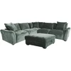 Home4You Kampinė sofa ir pufas DIVI mėtų žalumo