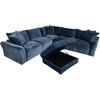 Home4You Kampinė sofa DIVI Tamsiai mėlyna