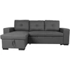 Home4You Kampinė sofa-lova CARITA, tamsiai pilka