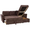 Home4You Kampinė sofa-lova INGA ruda