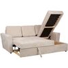 Home4You Kampinė miegamoji sofa „INGA“, smėlio spalvos
