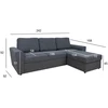 Home4You Kampinė sofa lova INGMAR, tamsiai pilka