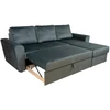 Home4You Kampinė sofa-lova INGMAR, tamsiai pilka