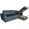Home4You Kampinė sofa-lova INGMAR, tamsiai pilka