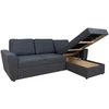 Home4You Kampinė sofa lova INGMAR, tamsiai pilka