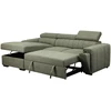 Home4You Kampinė sofa-lova ODELIA Šviesiai žalia, su patalynės dėže