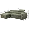 Home4You Kampinė sofa-lova ODELIA Šviesiai žalia, su patalynės dėže