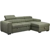 Home4You Kampinė sofa-lova ODELIA Dešininė, Šviesiai Žalia, 252x165 cm