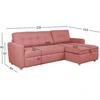 Home4You Kampinė sofa-lova WAIOLA Rožinė, 226 cm