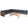 Fotelis Home4you Kampinė sofa SERENITY 2+2+2 su tikmedžio stalu