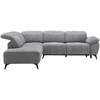 Home4You Kampinė sofa „HAMID LC“, su elektrine atlošimo funkcija, pilkos spalvos