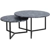 Home4You Kavos staliukų rinkinys AKIRA 2vnt. D80xH45cm D60xH37cm Tamsiai Pilka
