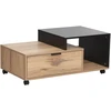 Home4You Kavos staliukas HANNES 90x50xH40cm Rustic/Juodas melaminas