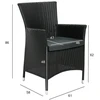 Fotelis Home4You Kėdė WICKER-1 juoda
