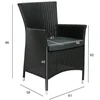 Fotelis Home4You Kėdė WICKER-1 juoda