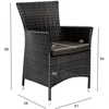 Home4You Fotelis WICKER-1 su pagalvėle, 61x58xH86cm, rėmas: plienas su sintetine vytele, spalva: tamsiai ruda
