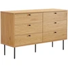 Home4You Sideboard LINE 120x40xH75cm, melamine with oak decor