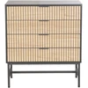 Home4You Komoda HELVE 80x40xH89,5 cm Juoda/Šviesaus Medžio