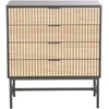 Home4You Komoda HELVE 80x40xH89,5 cm Juoda/Šviesaus Medžio