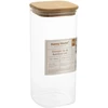 Home4You Bamboo Sandėliavimo indelis JAR 10x10xH23cm 1900ml su bambukiniu dangteliu, stiklas