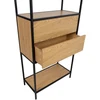 Fotelis Home4You Lentynėlė HEDVIG su stalčiumi 64x30xH178cm, uosio/juoda