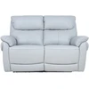 Home4You 2 vietų sofa BOWEN su elektriniu mechanizmu, pilkšvai smėlio spalvos, natūrali oda