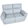 Home4You 2 vietų sofa BOWEN su elektriniu mechanizmu, pilkšvai smėlio spalvos, natūrali oda