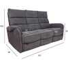 Fotelis Home4You Sofa-reglaineris BOWERS 3 vietų Elektrinis Melsvai Pilka