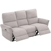 Home4You 3 vietų sofa DAMIKA su elektriniu mechanizmu, pilka