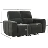 Home4You Sofa su reglaineriu MATIAS Dvivietė Tamsiai pilka