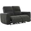 Home4You Dvivietė atlošiama sofa MATIAS su elektriniu mechanizmu, pilka